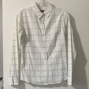 Banana Republic White Grid Men's Shirt
